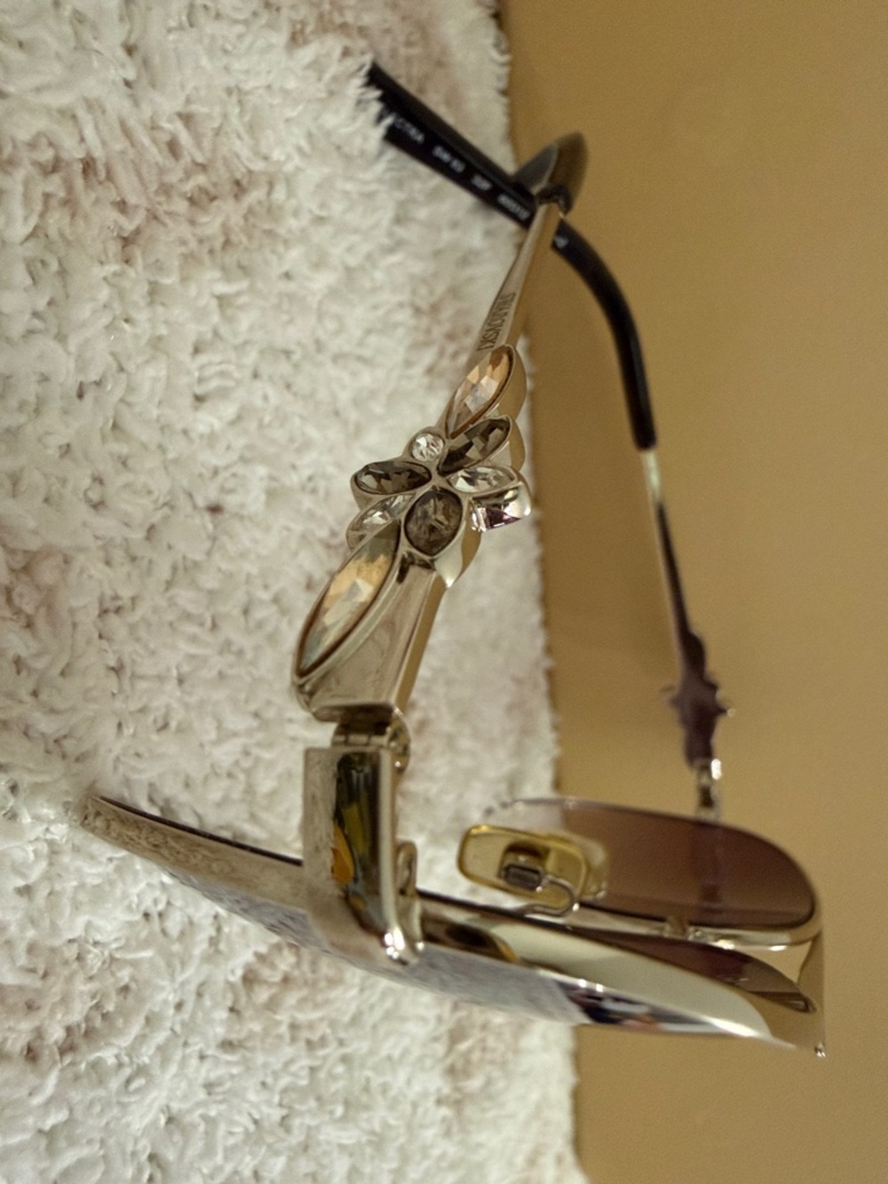 Swarovski Electra Silver Women's Sunglasses with Crystal Floral Accent